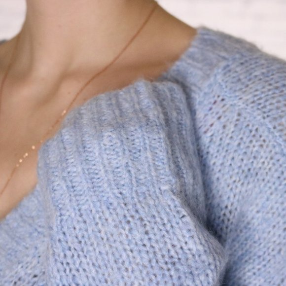 NWT Hudon's Bay wool blend baby blue sweater c2 - Picture 6 of 7